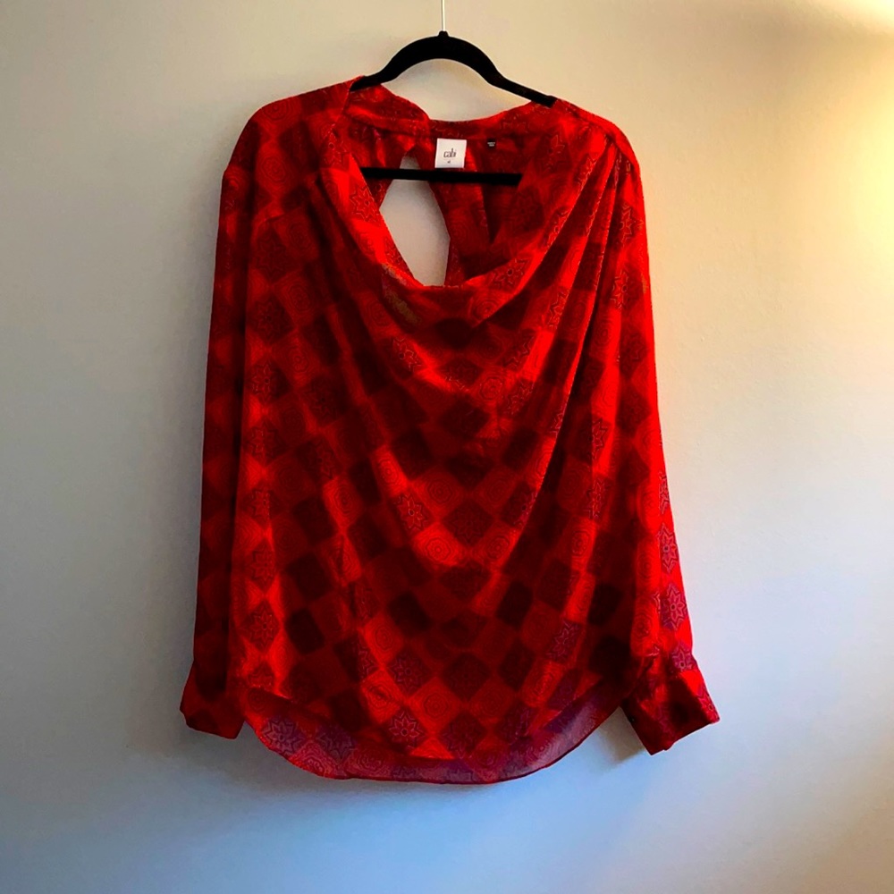 Cabi Keyhole back sheer top